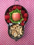 Apple, raspberries and cashews